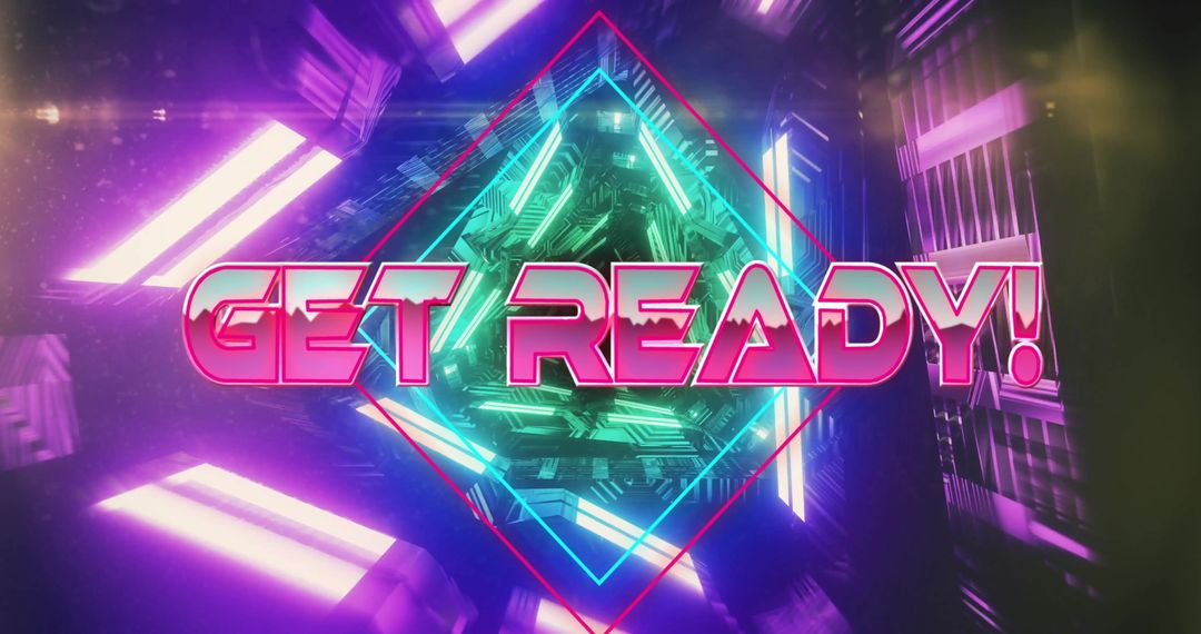 Neon Text Futuristic Digital Design with Bright Colors