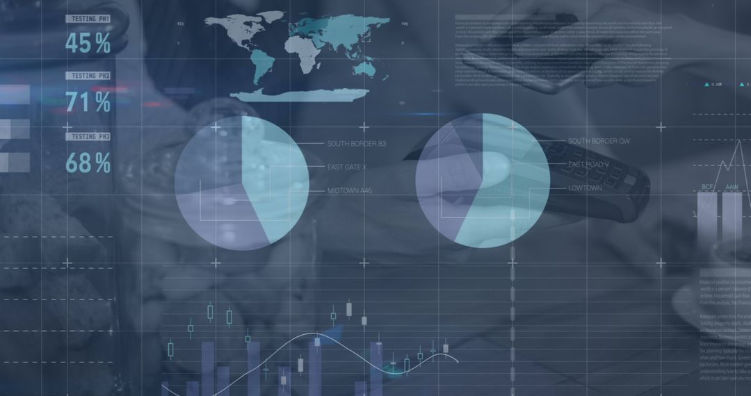 Digital Data Analysis Concept with Graphs and Global Map - Free Images, Stock Photos and Pictures on Pikwizard.com