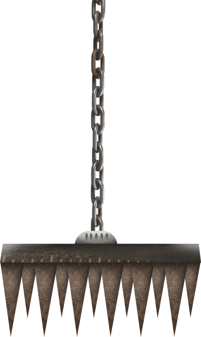 Transparent Hanging Blade Attached to Metal Chain