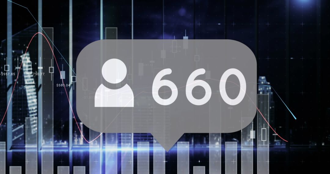 Social Media Follower Counter on Futuristic Digital Background