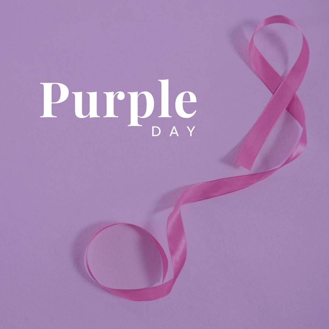 Purple Day Ribbon for Epilepsy Awareness on Lavender Background