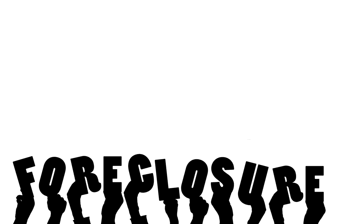 Transparent Hands Holding Foreclosure Text Illustration