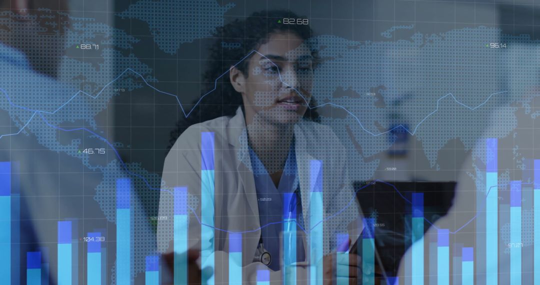 Medical Team Analyzing Global Health Data Trends