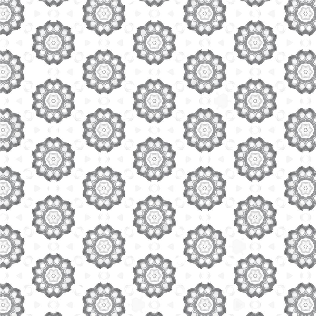 Grey Floral Pattern on Transparent Background for Creative Design