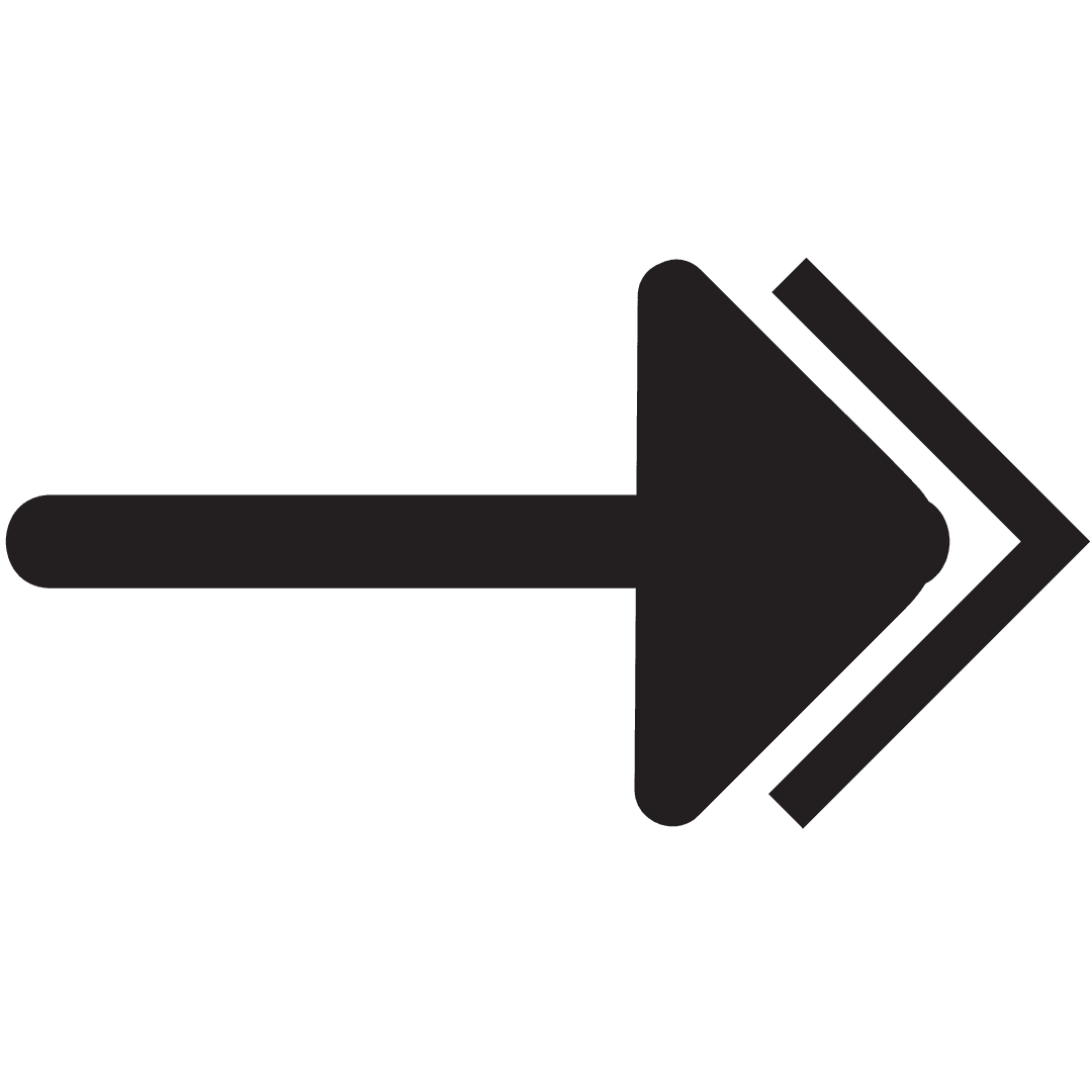 Black Arrow Symbol on Transparent Background