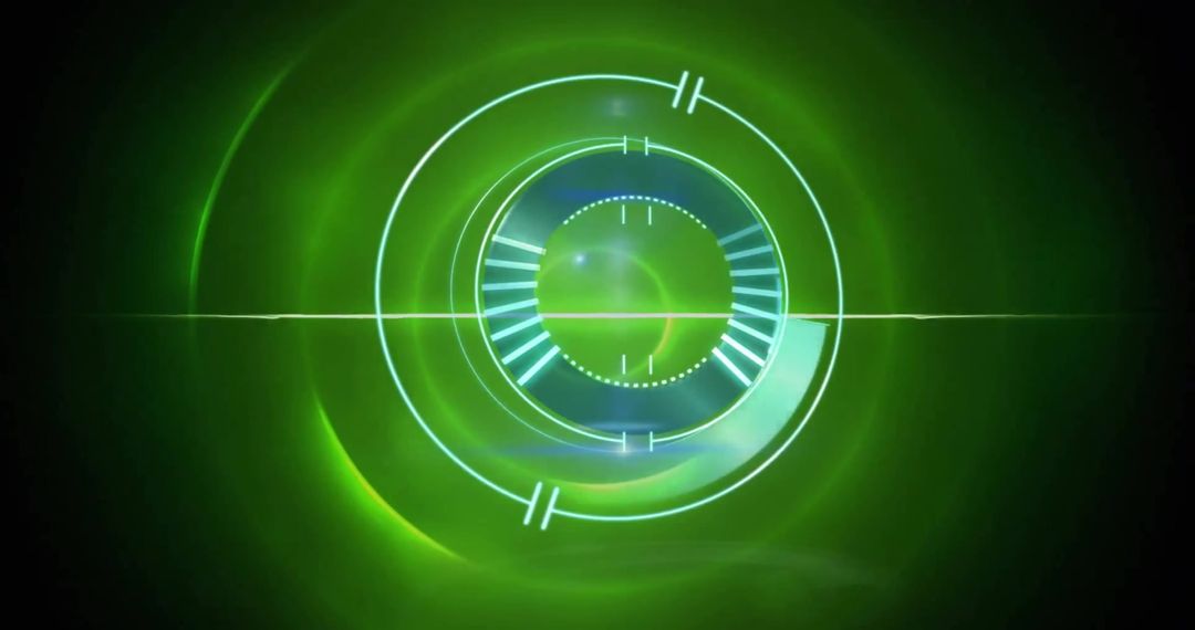 Futuristic Digital Radar with Green Circular Interface