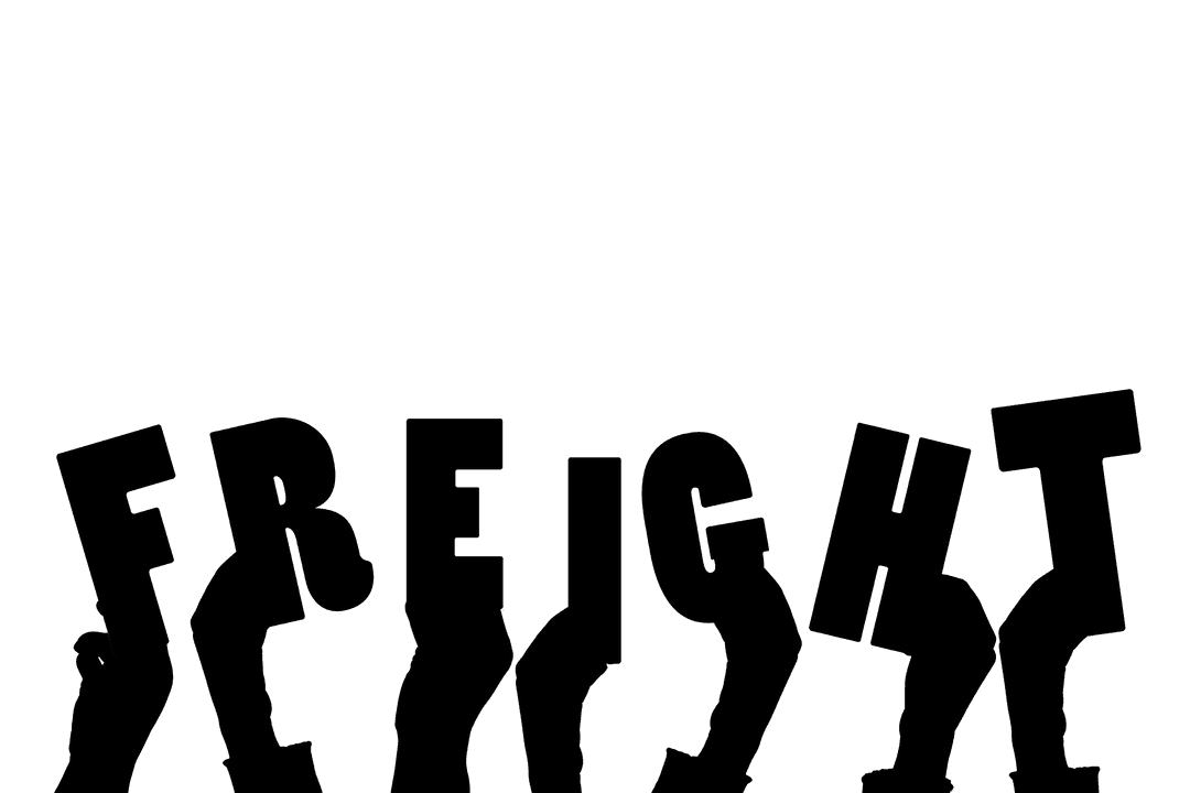 Digital Hands with Freight Text on Transparent Background