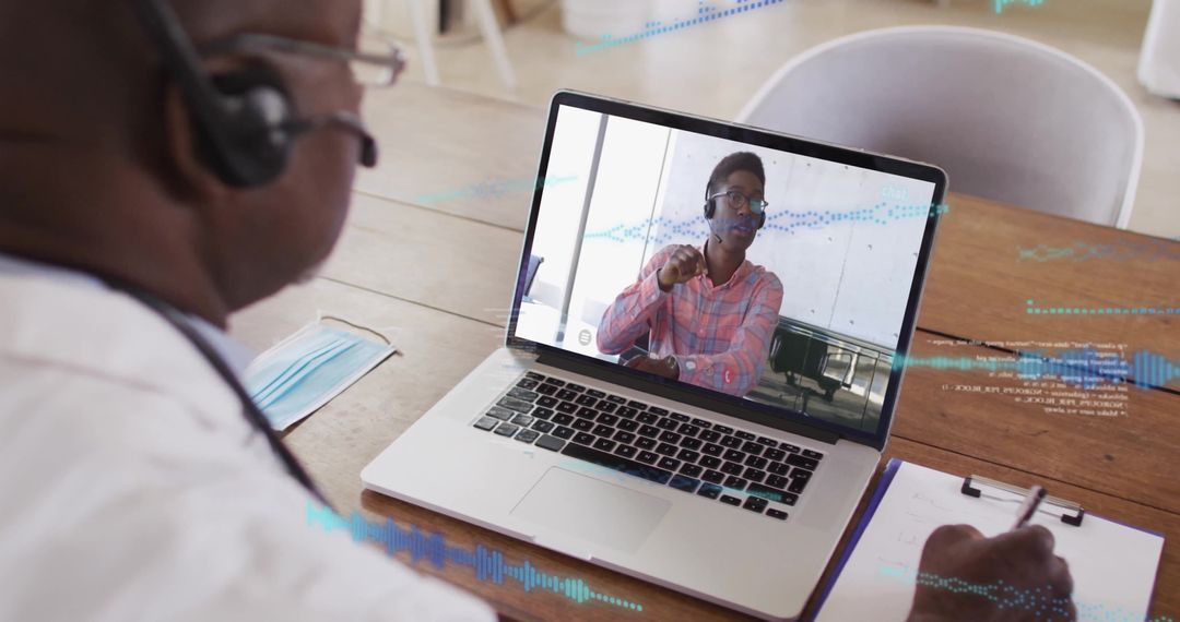 Virtual Consultation Call with Client in Home Office During Pandemic