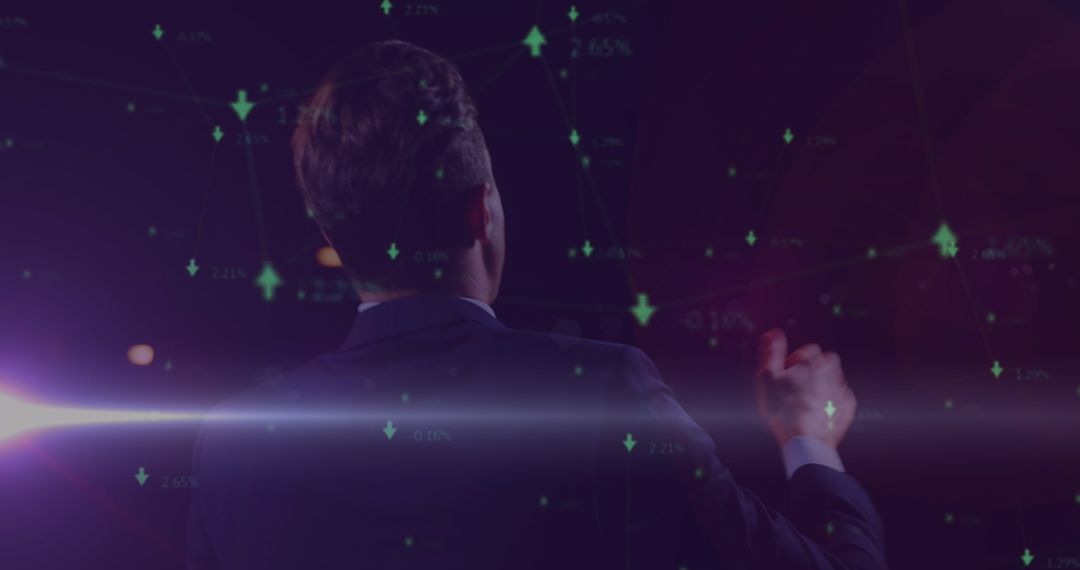 Businessman Analyzing Digital Data Projections