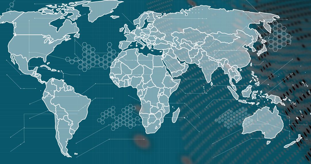 Global Network Concept with Digital World Map Overlay