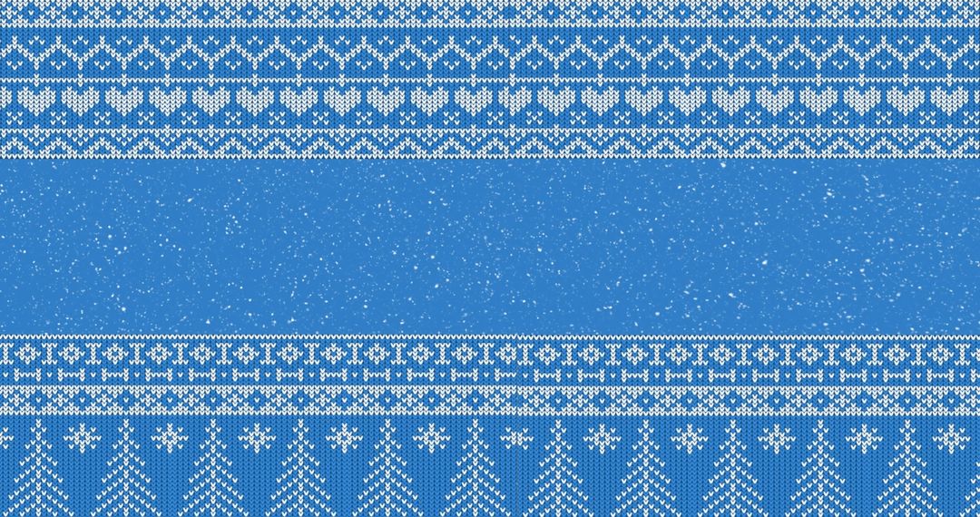 Blue Festive Christmas Knitted Pattern with Snowflakes and Trees - Free Images, Stock Photos and Pictures on Pikwizard.com