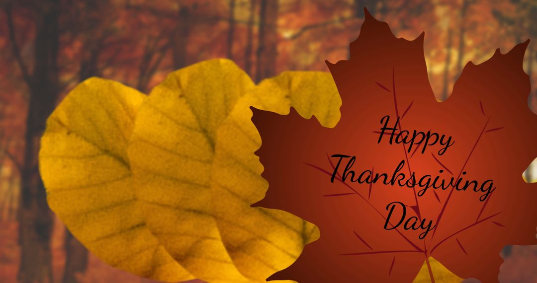 Thanksgiving Greeting Over Autumn Leaves Background - Free Images, Stock Photos and Pictures on Pikwizard.com