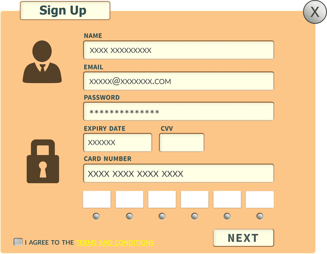 Digital Sign Up Form on Transparent Background Orange Interface - Download Free Stock Images Pikwizard.com