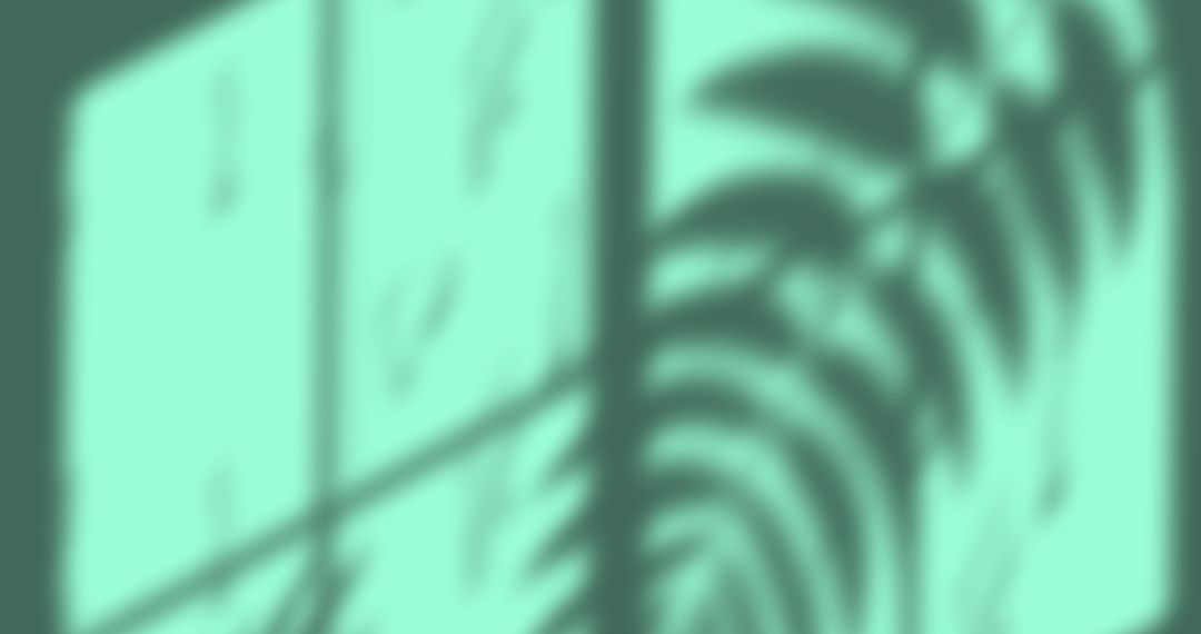 Abstract Leaf Shadow on Green Window Background