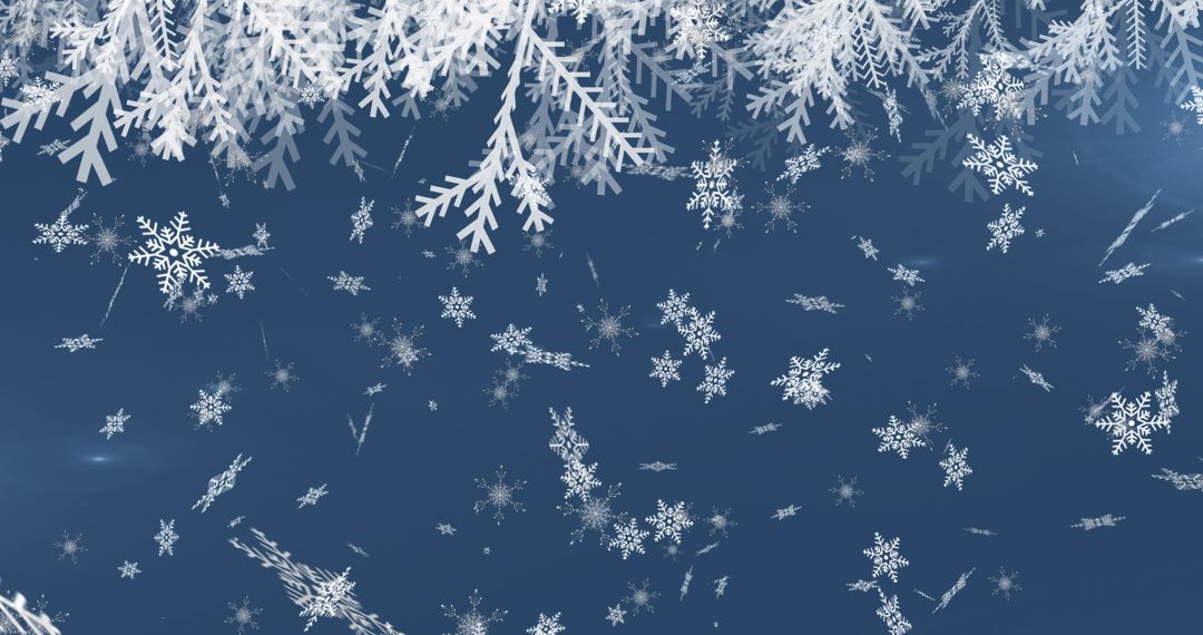 Falling Snowflakes on Blue Background for Holiday Cheer