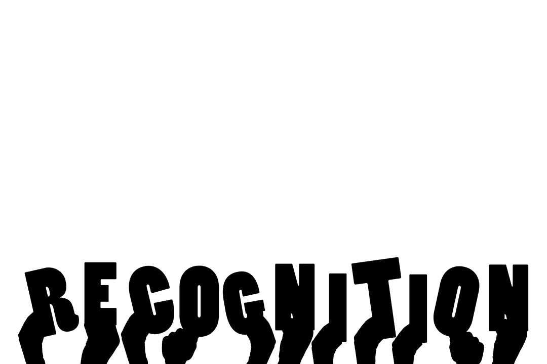 Transparent Hands Illustration with Text of Recognition