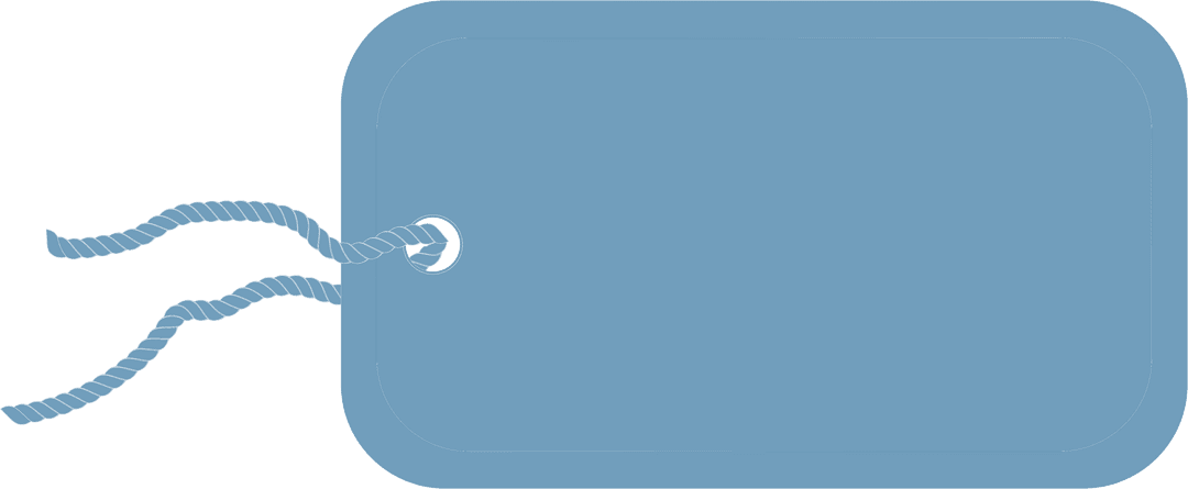 Digital Blue Gift Tag Illustration on Transparent Background