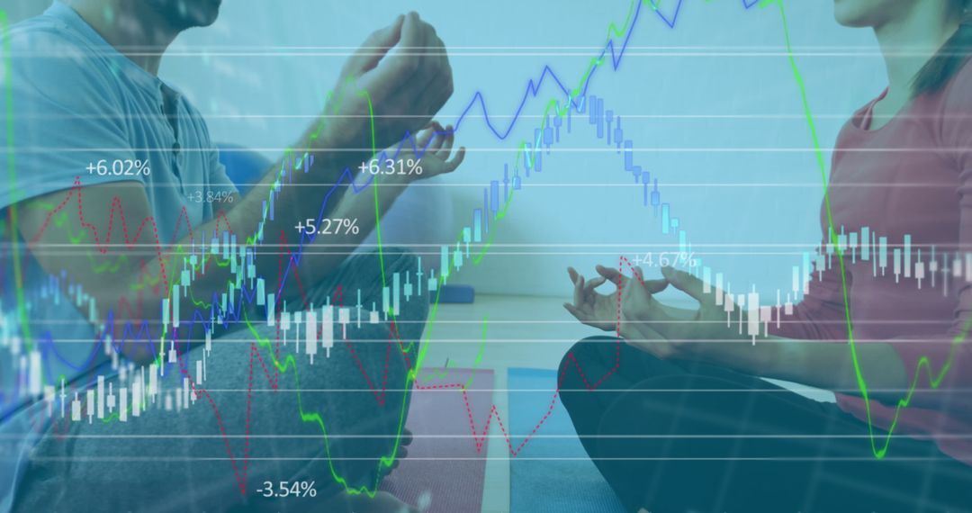 Meditation and Stock Market Analysis with Double Exposure Effect - Free Images, Stock Photos and Pictures on Pikwizard.com