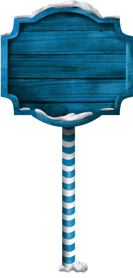 Transparent Winter Signboard with Snow Accents