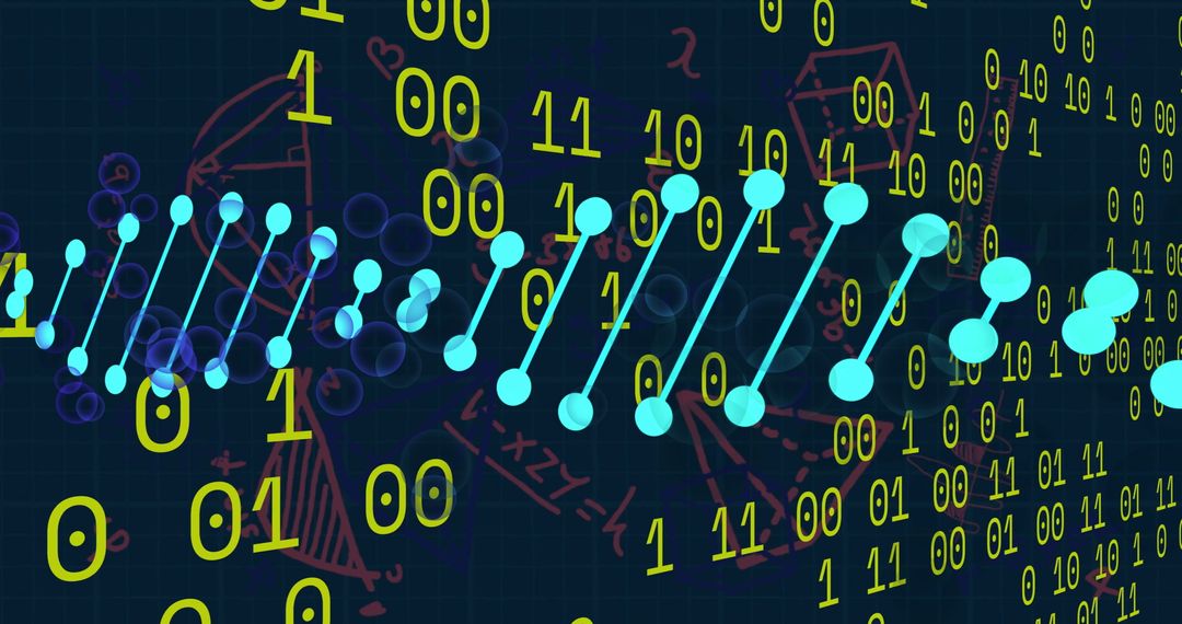 DNA Helix with Binary Data and Rich Mathematical Context