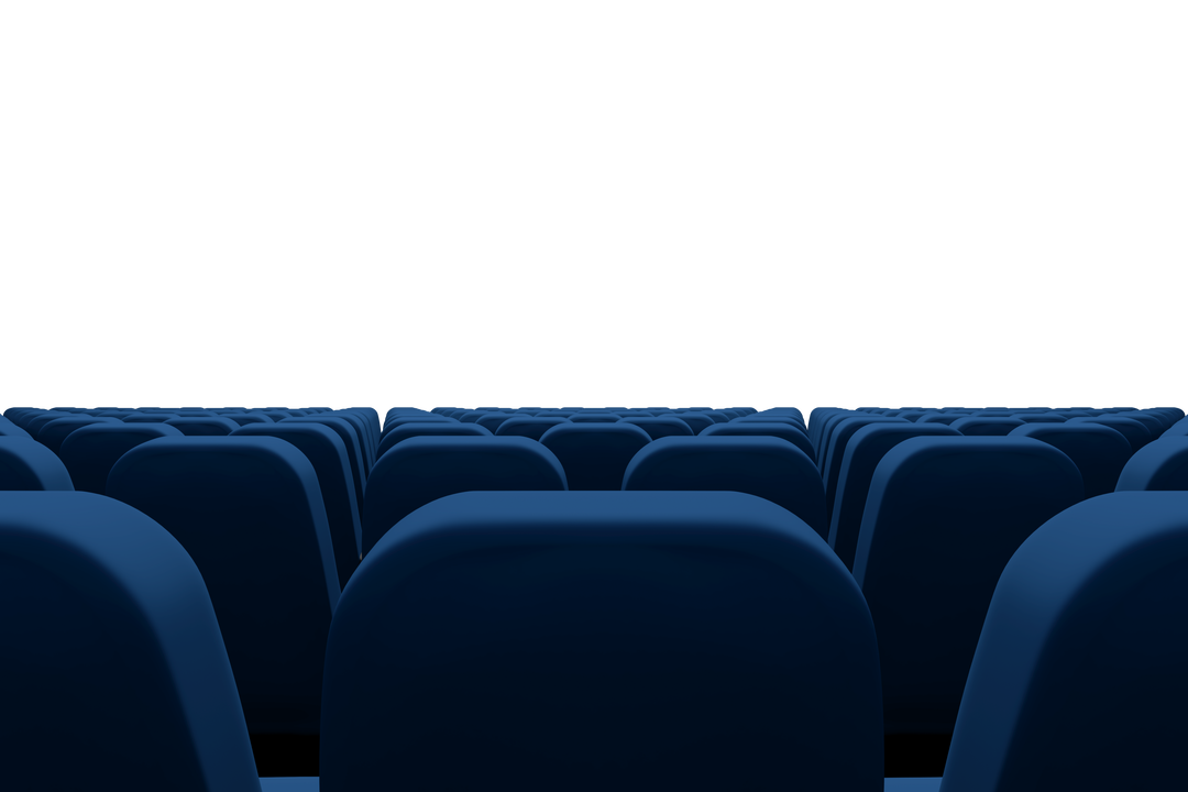 Close-up Rows Transparent Blue Armchairs in Empty Cinema Hall - Download Free Stock Images Pikwizard.com