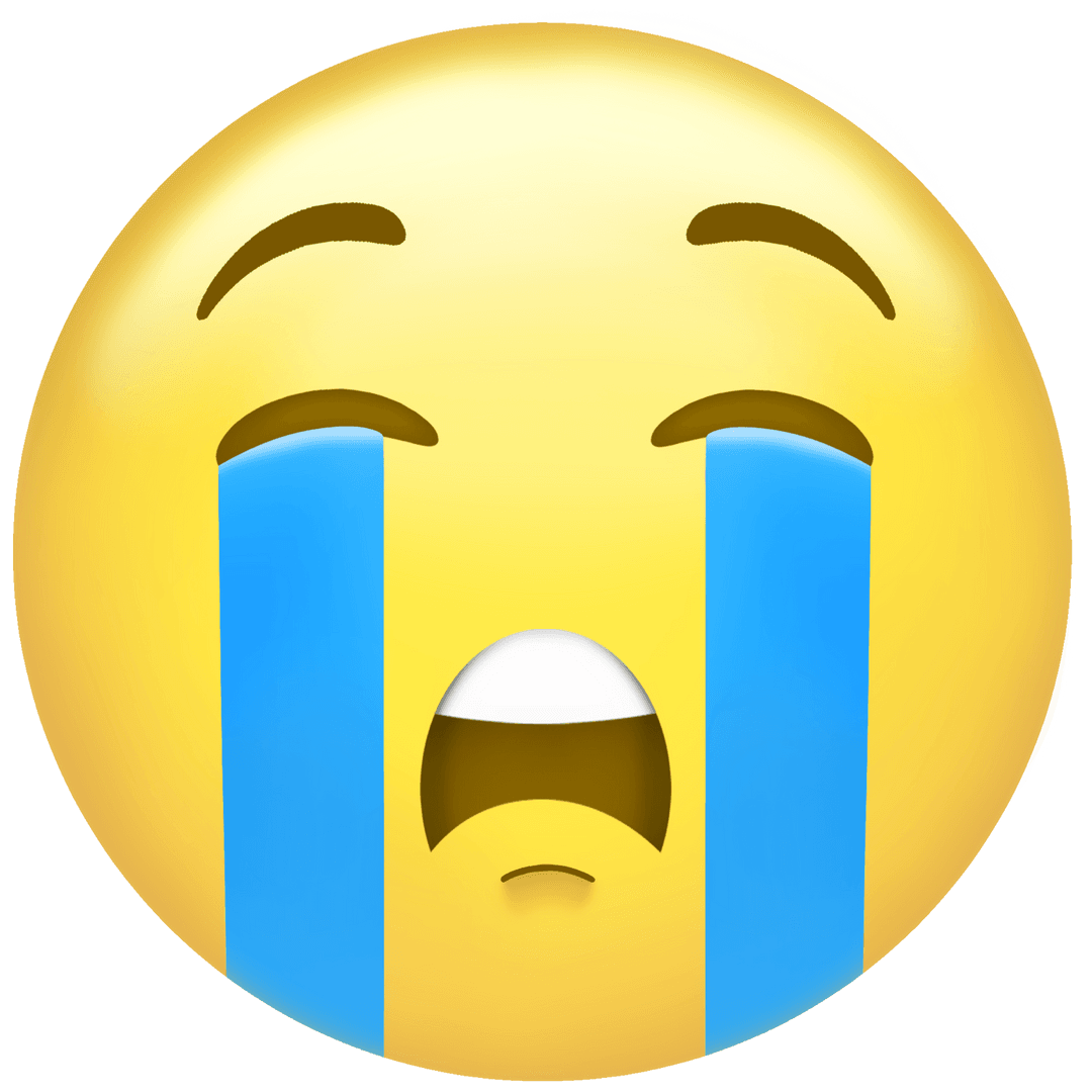 Crying Emoji with Transparent Background for Digital Use