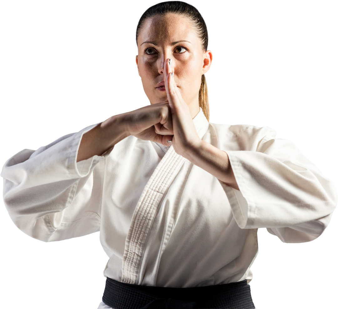 Focused Female Martial Artist Demonstrating Intense Steely Gaze - Download Free Stock Images Pikwizard.com