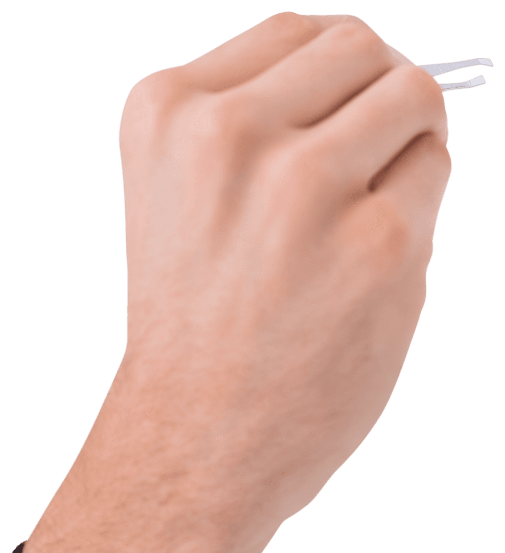 Transparent Hand Using Tweezers for Precise Handling