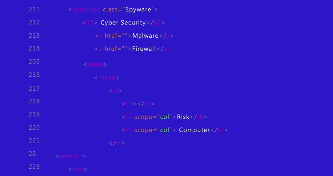 Code Snippet on Digital Security Theme Background