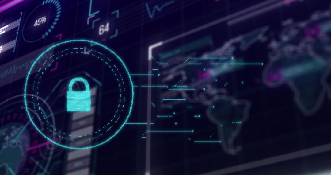 Cybersecurity Digital Interface with Data Processing - Free Images, Stock Photos and Pictures on Pikwizard.com
