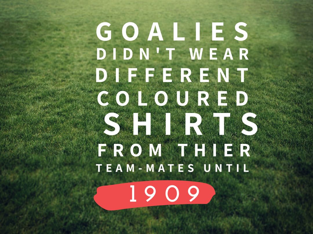 Historical Soccer Trivia Fact on Green Field Background