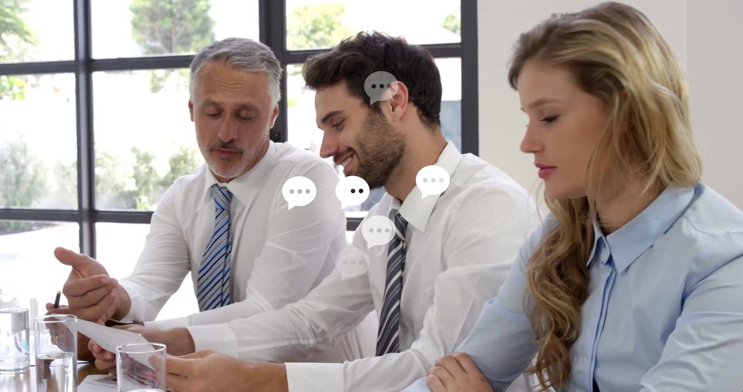 Professionals Engaged in Productive Business Meeting Collaboration