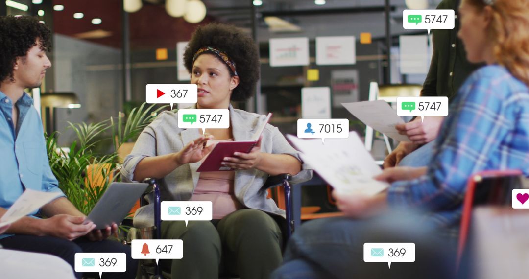 Team Analyzing Social Media Statistics and Data Trends