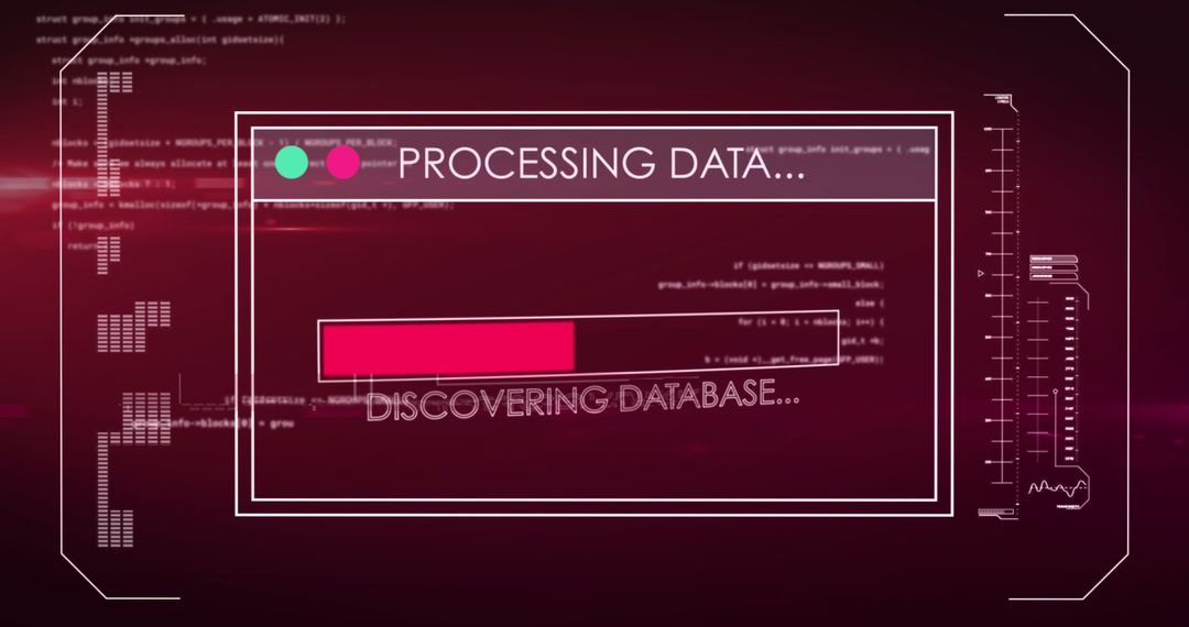 Digital Data Interface on Vibrant Red Background