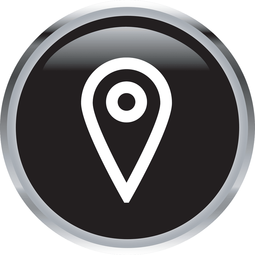 Transparent Black Circular Pin Symbol for App Icons