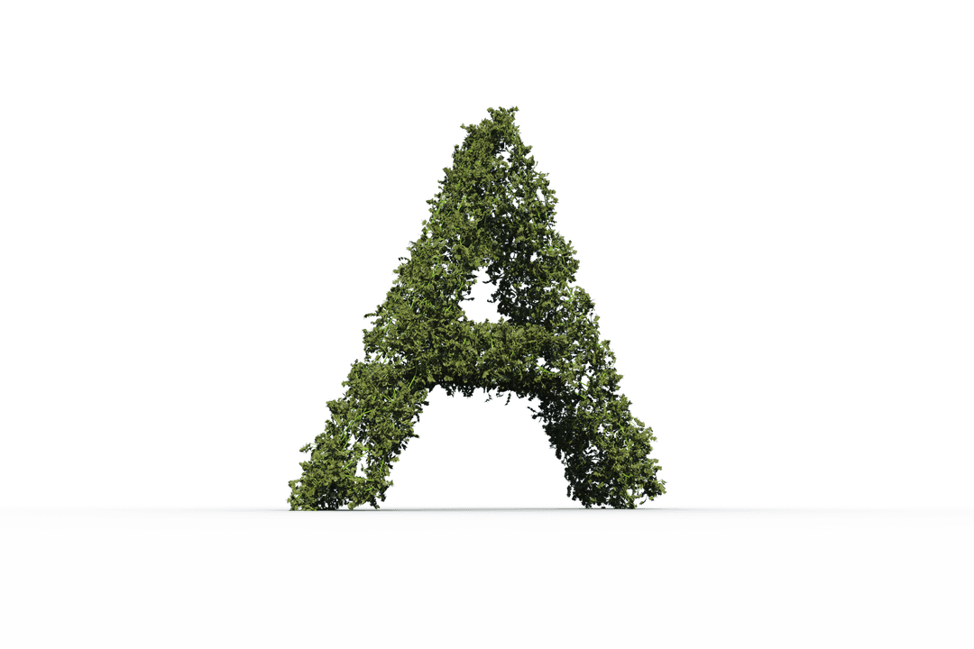 Green Leafy Alphabet Letter A Transparent Background