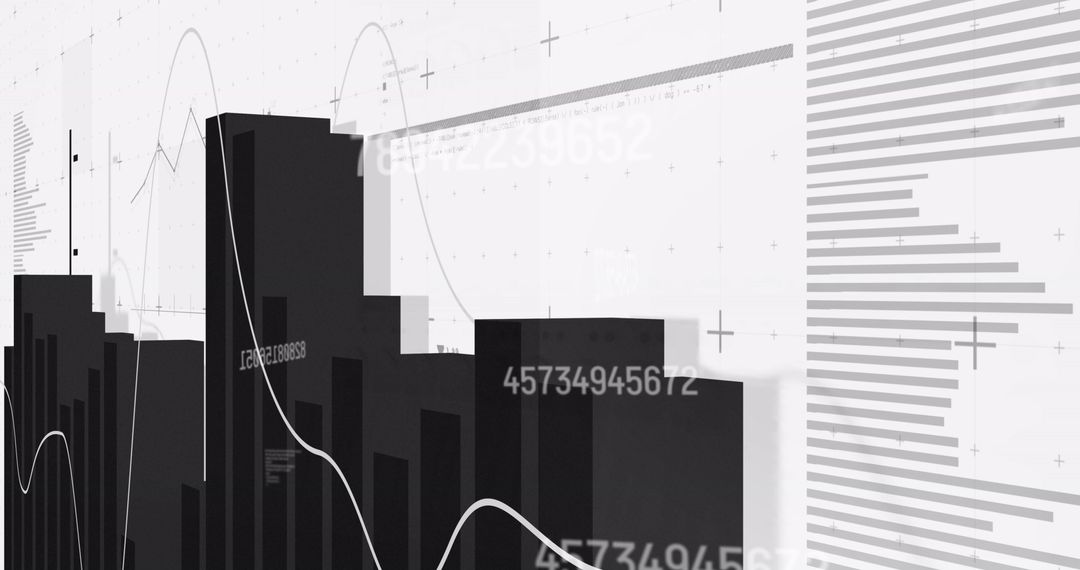 Dynamic Statistical Data with Graphs on White Background