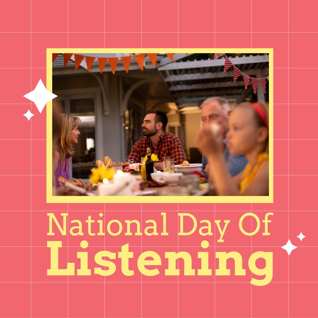 Family Celebrating National Day of Listening at Dinner Table