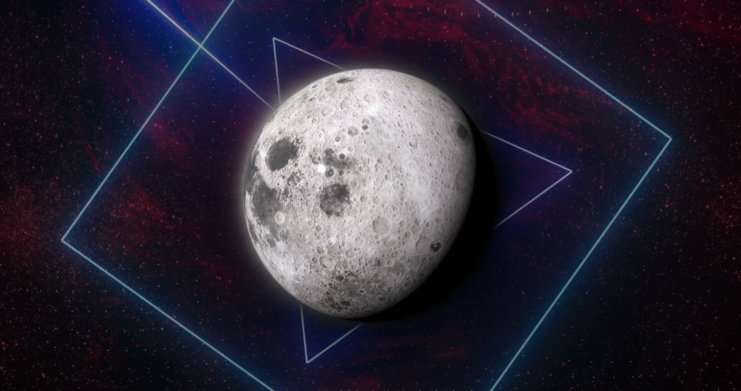 Creative Planet and Light Shapes in Cosmic Space Design