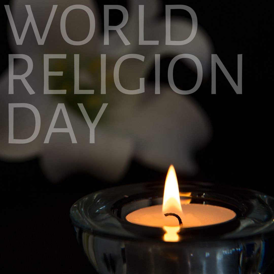 World Religion Day Candle Flame Symbolizing Hope