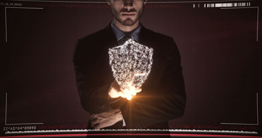 Businessman Using Digital Interface Showing Futuristic Technology Concepts