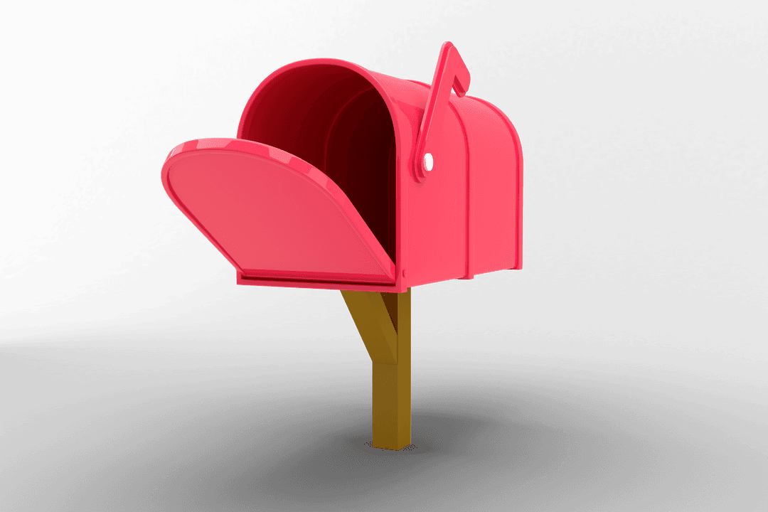Red Mailbox Digital Illustration on Transparent Background
