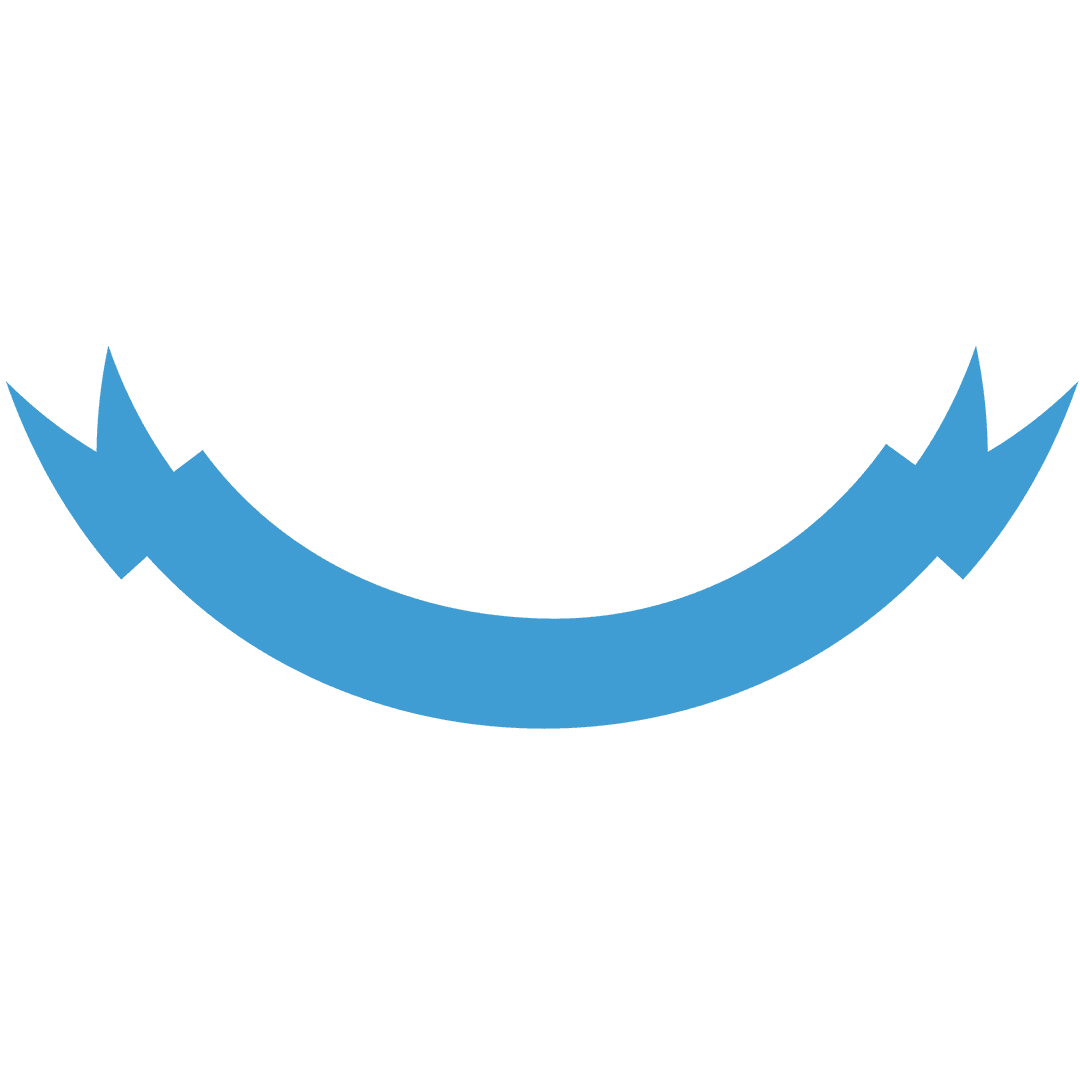 Blue Ribbon Vector with Copy Space on Transparent Background