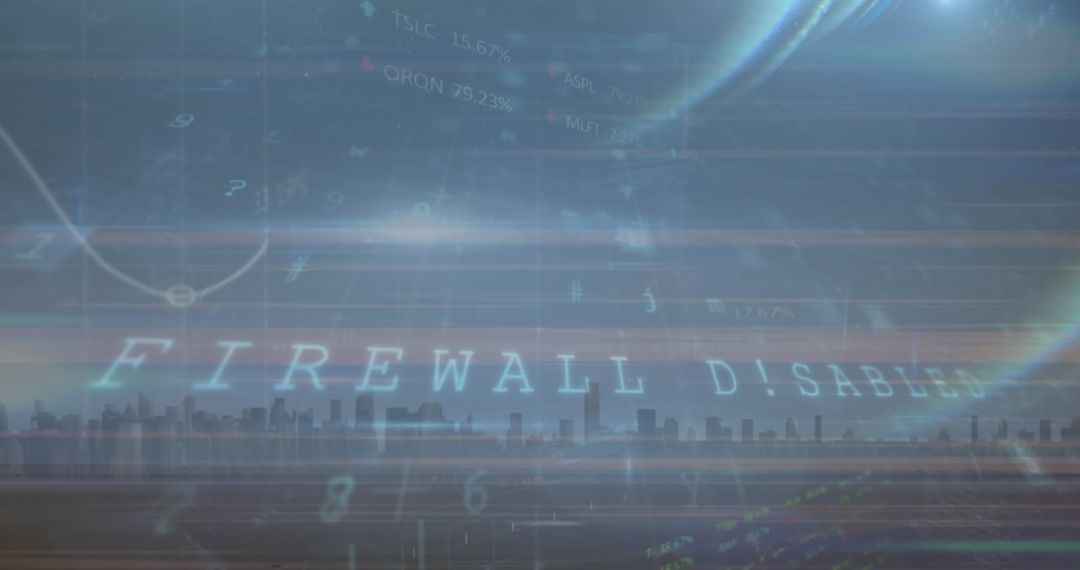 Cybersecurity Data Processing Over Cityscape Background