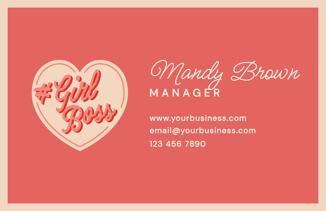 Empowered Female Entrepreneur Business Card Template - Download Free Stock Templates Pikwizard.com