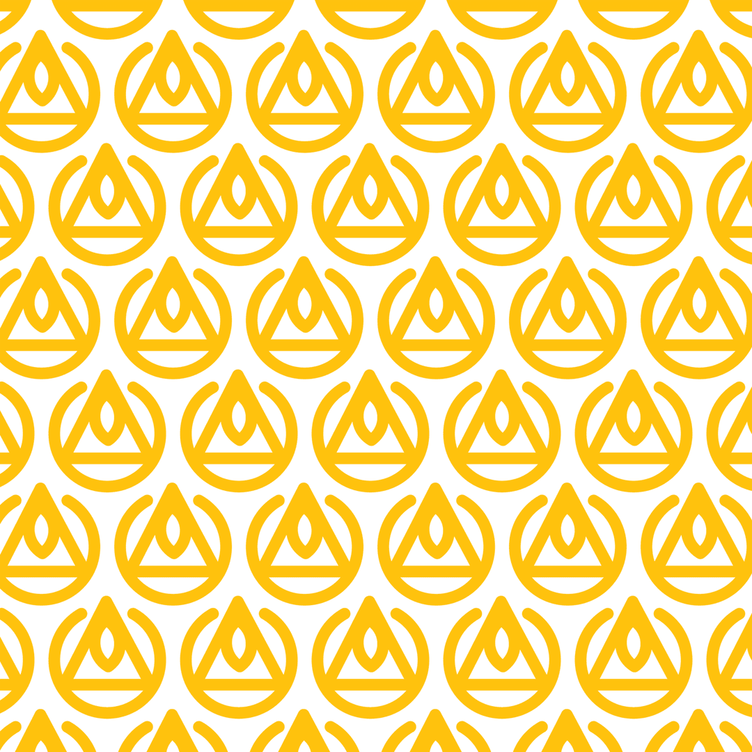Yellow Patterned Shapes Repeated on Transparent Background