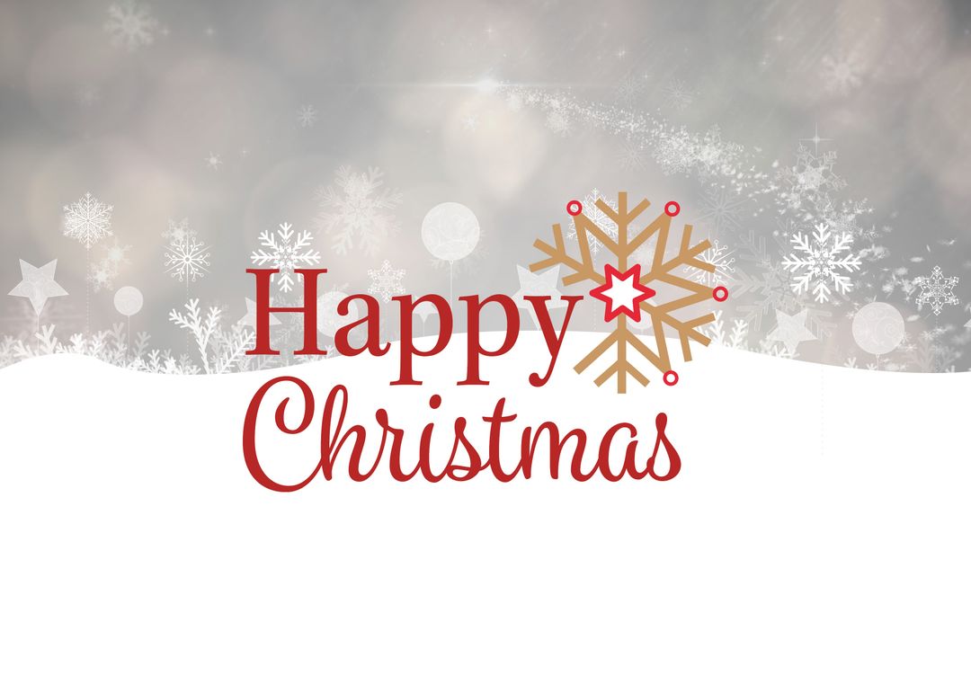 Happy Christmas Card with Snowflake Design on Festive Background