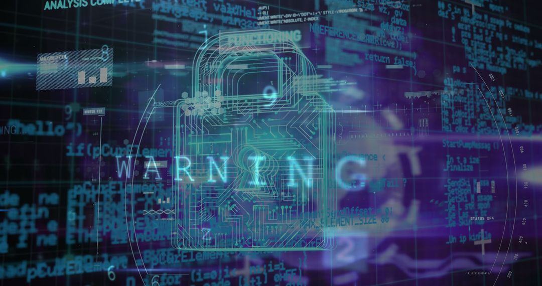 Digital Security Concept with Lock Icon and Data