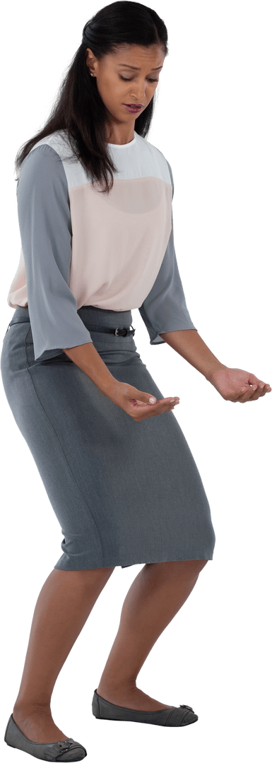 Businesswoman Silently Carrrying Object Transparent Image