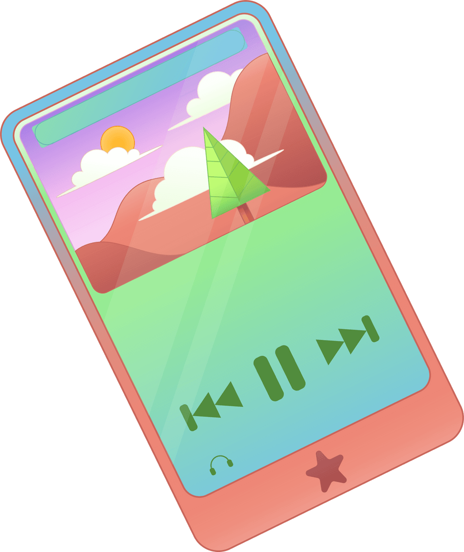 Transparent Flat Coral Media Player Showing Landscape Scene